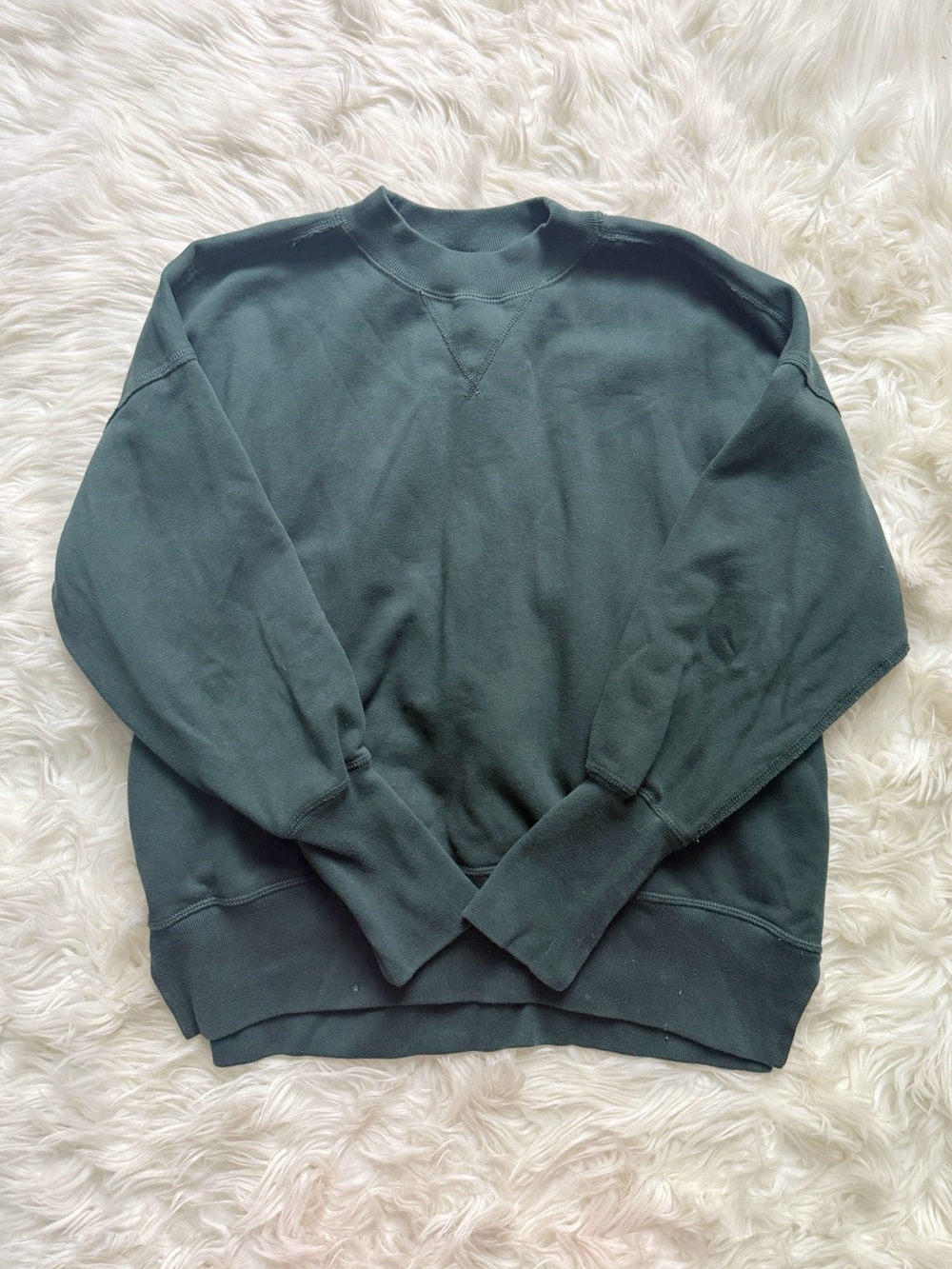 Abercrombie Soft AF Collection Oversized Crewneck Sweatshirt Dark Green Small